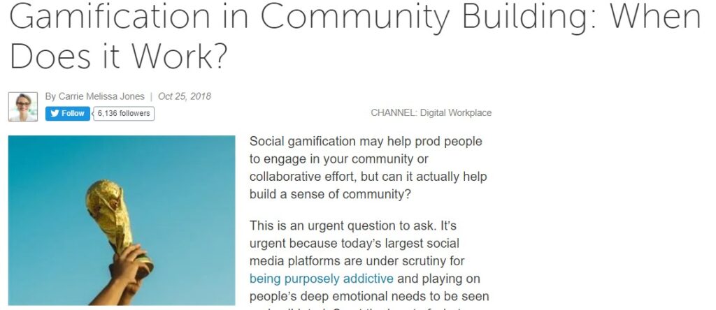 Gamification in Community Building: When Does it Work?
