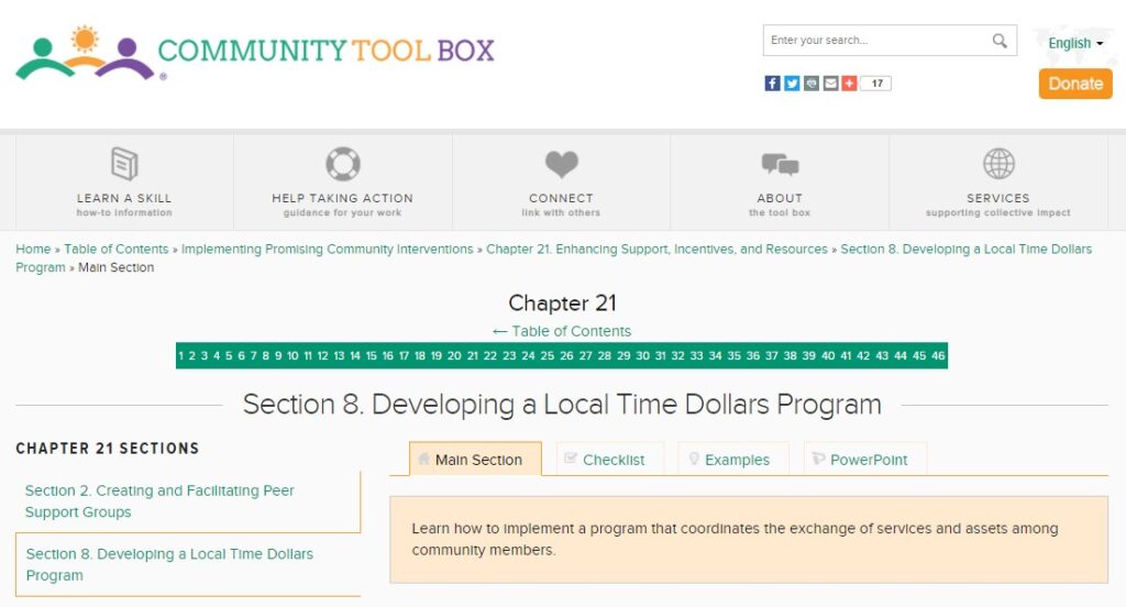 Chapter 21 Section 8. Developing a Local Time Dollars Program, by ctb.ku.edu, 2021-0913