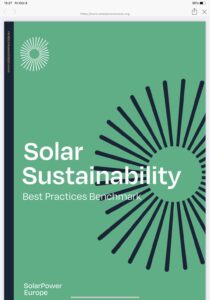 Solar Sustainability Best Practices Benchmark, by SolarPower Europe 2021